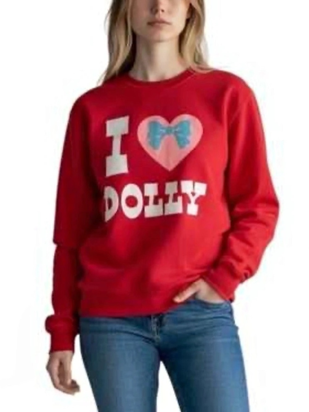 Dolly Parton Graphic Sweatshirt in Red Size Medium